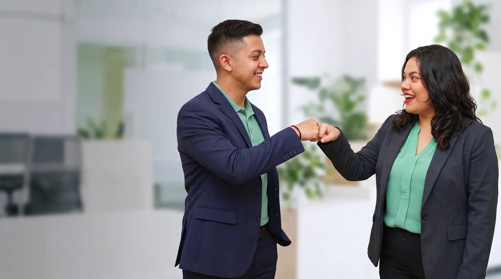Equipo celebrando resultados — estrategia más tecnología